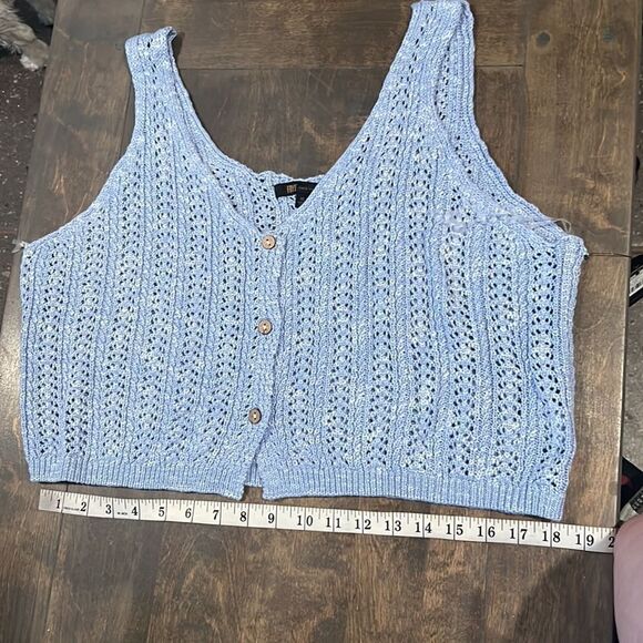 Nwt Frye BUTTON-UP POINTELLE  knitted crop TANK XL - Picture 8 of 9